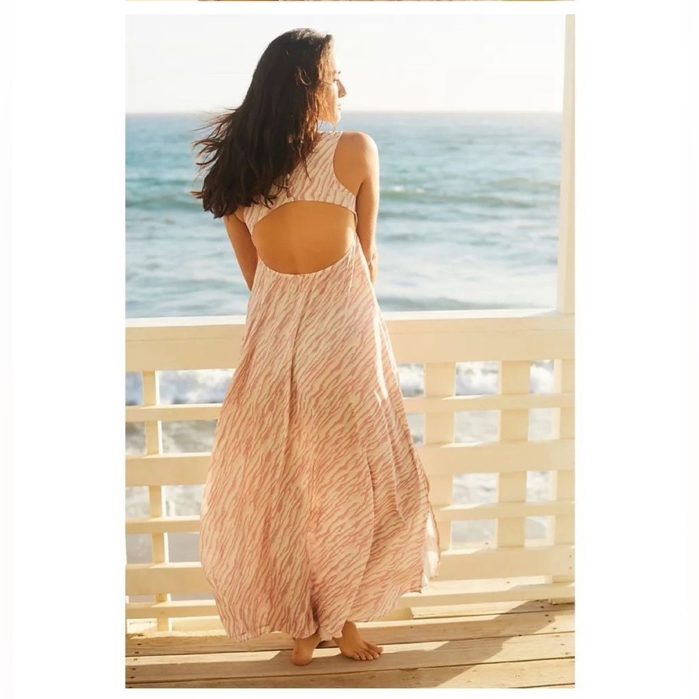 Zebra-Striped Cover-Up Maxi Dress - Picture 2 of 14